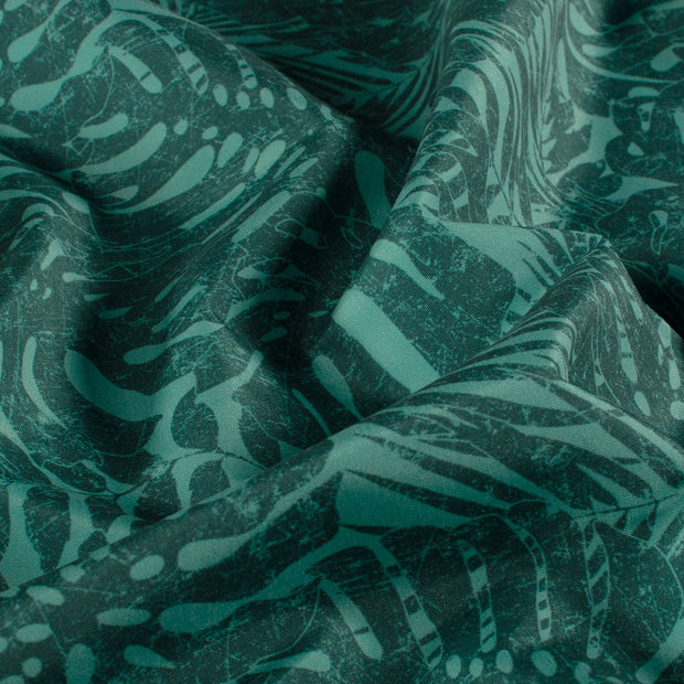 Swimshort water repellent recycled fabric Leaves Petrol