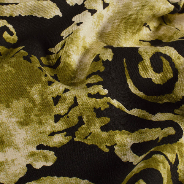 Viscose Twill fabric Abstract Khaki Green