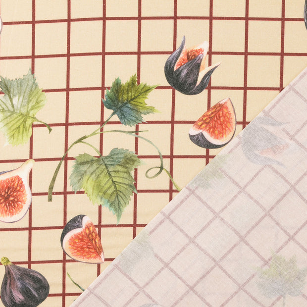 Cretonne fabric Bordeaux digital printed 