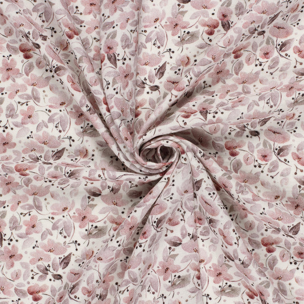 Muslin fabric Off White digital printed 