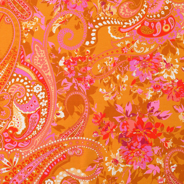 Jersey fabric Paisley Oker