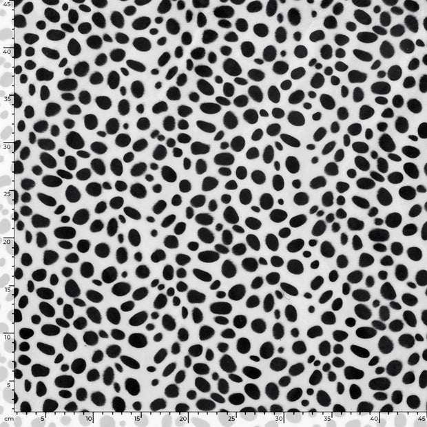 Velours fabric Dots White