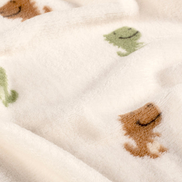 Coral Fleece fabric Crocodiles Off White