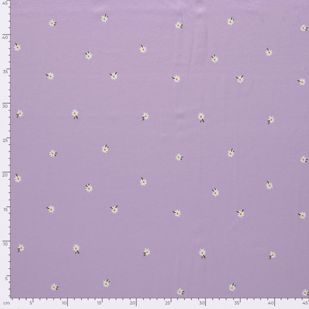 Jersey fabric Flowers Lila