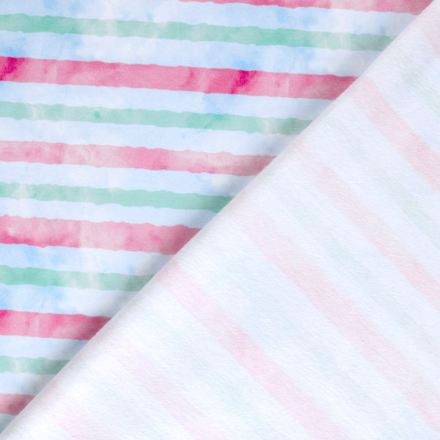 French Terry fabric Stripes brushed and digital printed 