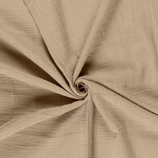 Muslin fabric Beige slub 