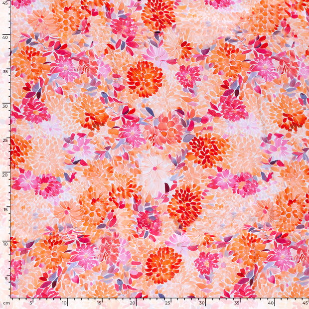 Viscose Satin fabrik Blumen Lachsfarbe