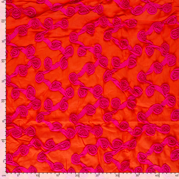 Voile fabrik Blumen Rot