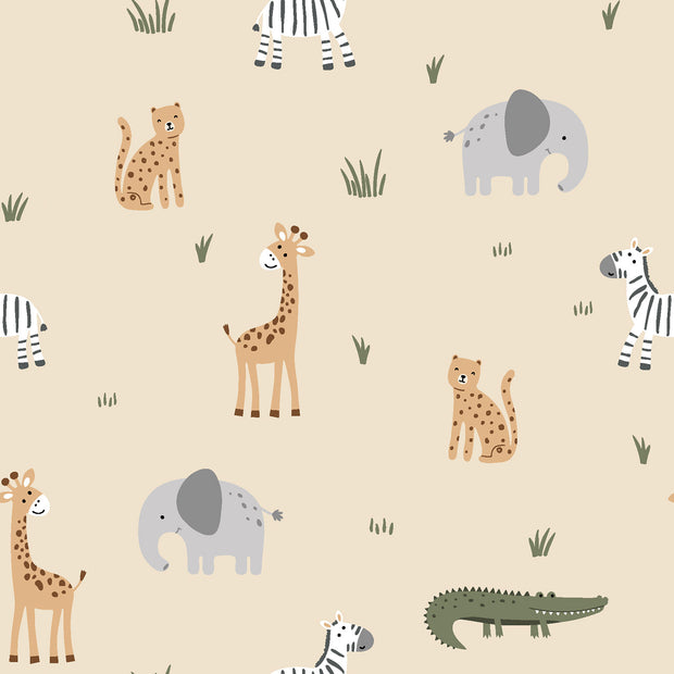 Jersey fabric Animals Beige