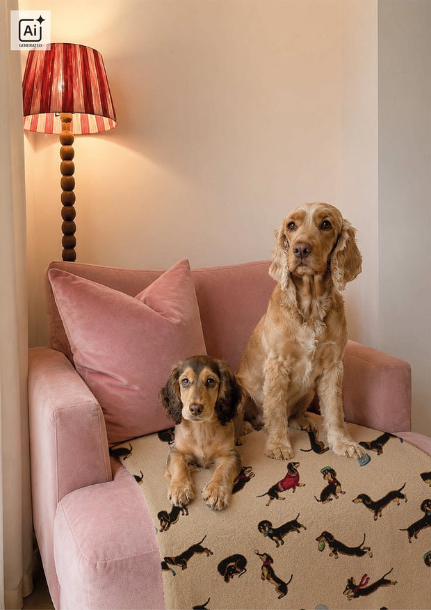 Gobelin fabric Dogs Beige