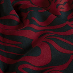Viscose Twill printed Abstract Bordeaux