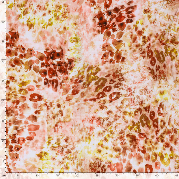 Popeline de Viscose tissu Abstrait Saumon