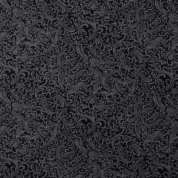 Cotton Poplin fabric Ornaments Black