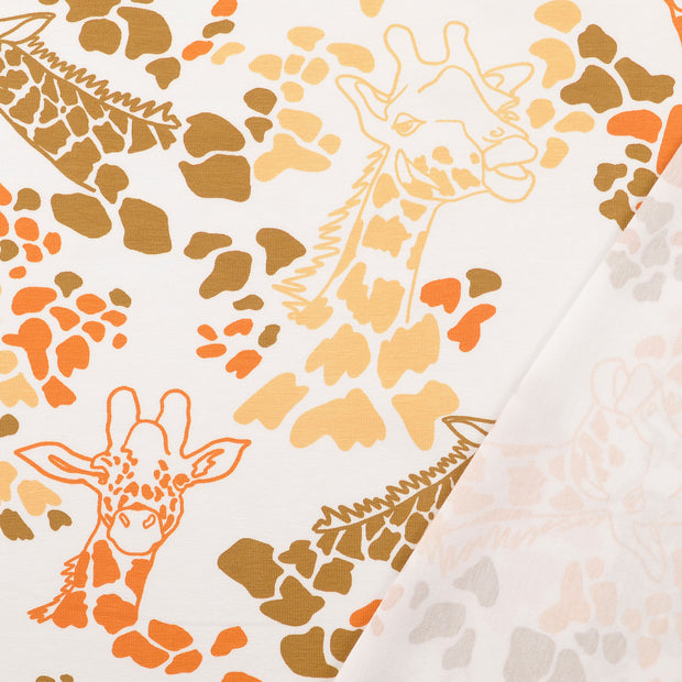 Jersey fabric Beige printed 
