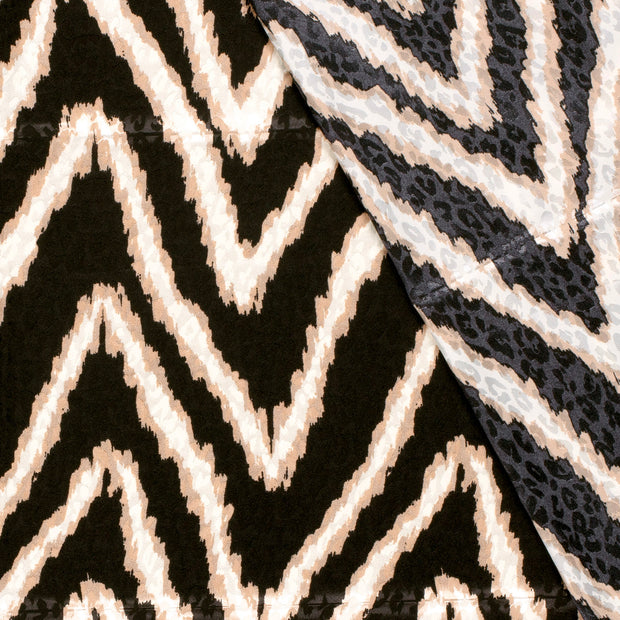 Satin Jacquard fabric Panther printed 