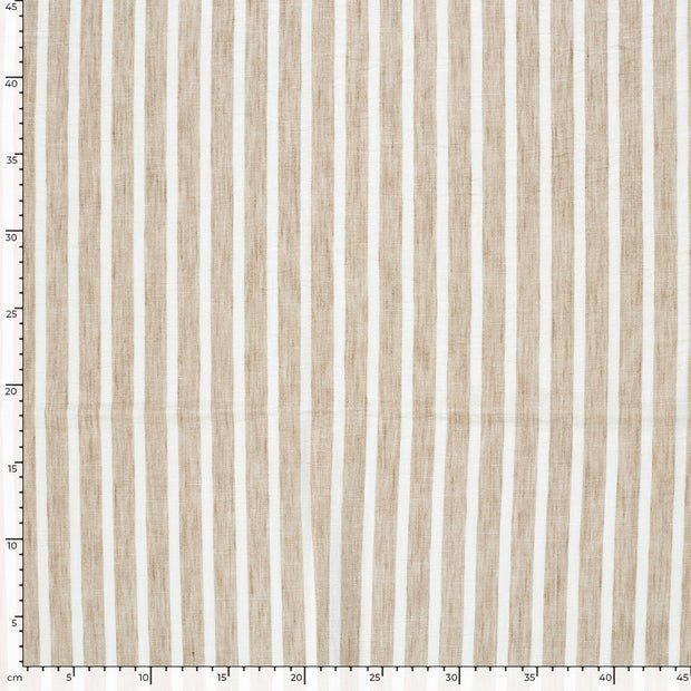 Woven Polyester fabric Stripes Beige