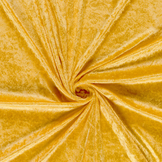 Velours tissu Ocre froissé 