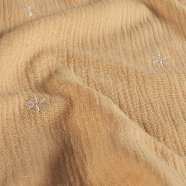 Muslin fabric Flowers Salmon
