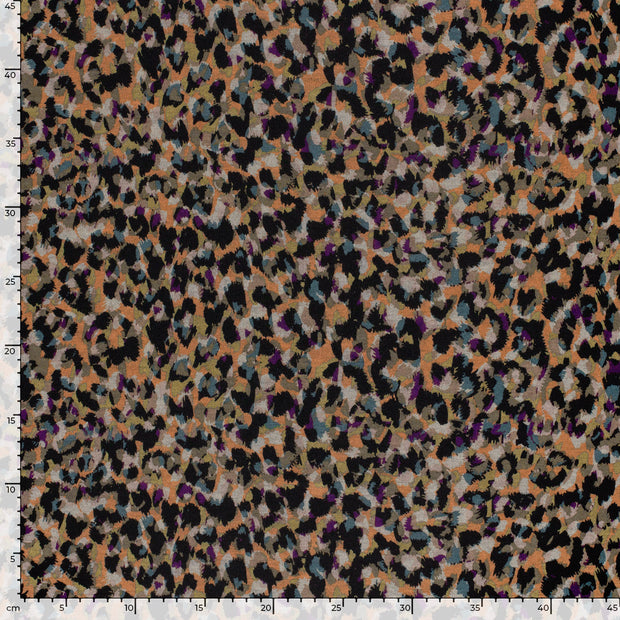 Poly Viscose Jersey fabric Abstract Camel