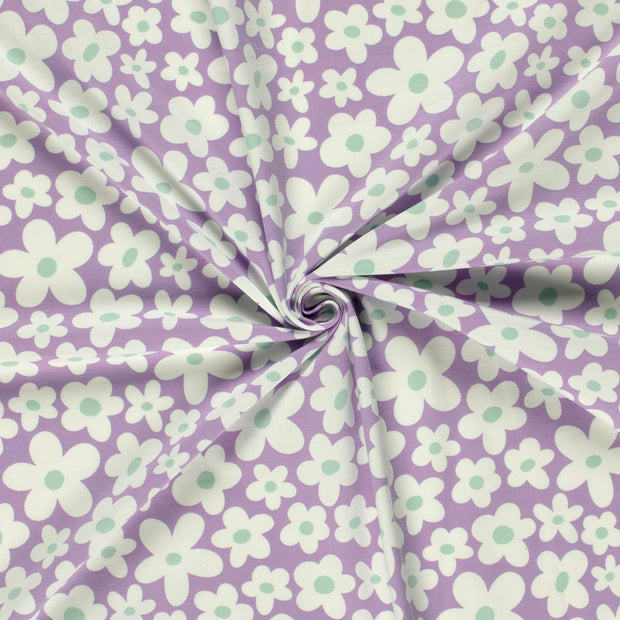 Jersey fabric Lavender printed 