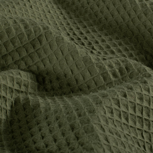 Waffle piqué fabric Unicolour Khaki Green