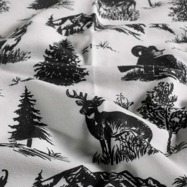 Jersey fabric Deer Off White