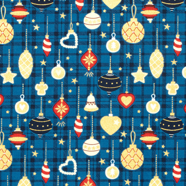 Cotton Poplin fabric Balls Navy
