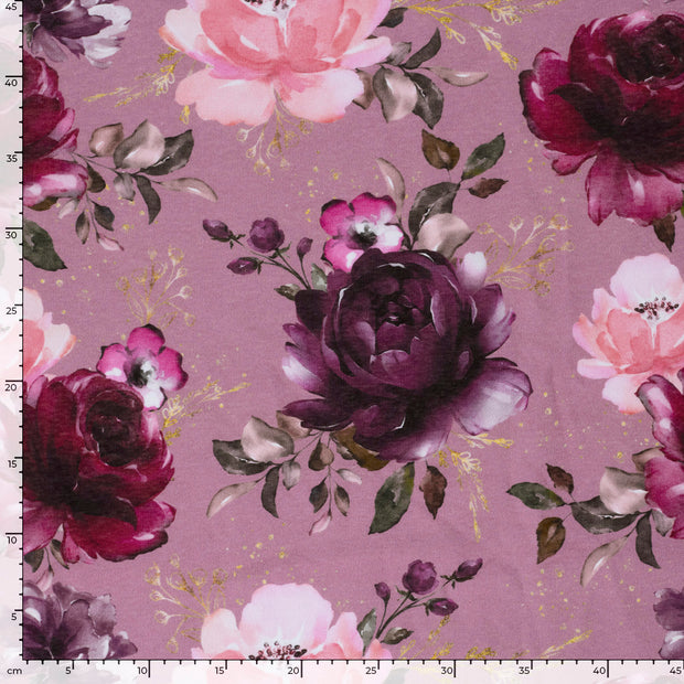 Jogging fabric Roses Old Pink