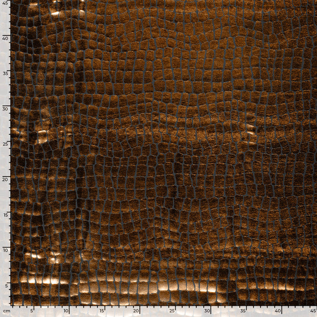 Lamé tela Cocodrilos Bronce