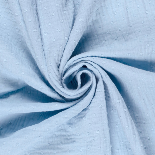 Muslin fabric Dots Light Blue