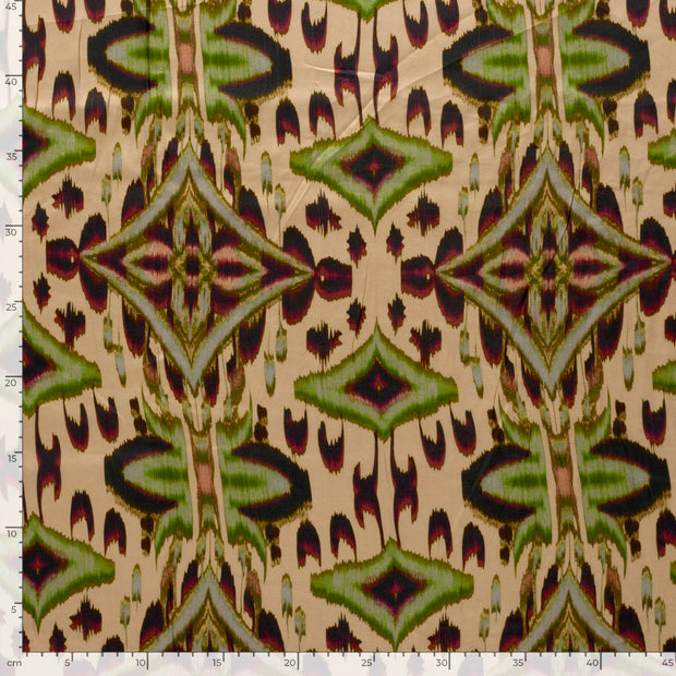 Viscose Satijn stof Abstract Beige