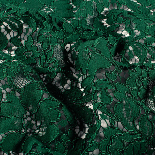 Lace fabric Flowers Dark Green