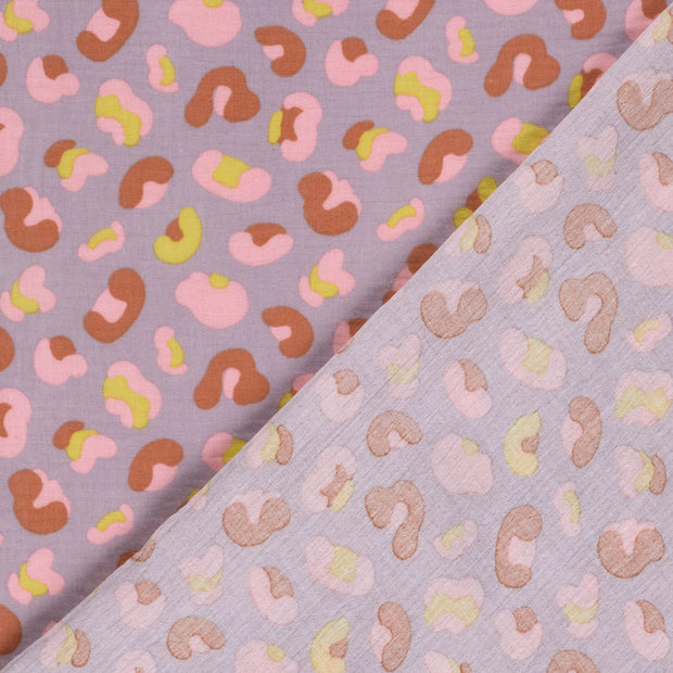 Muslin fabric Panther printed 