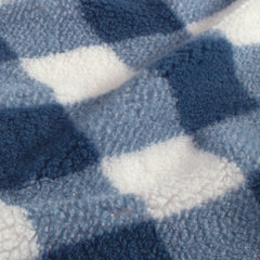 Sherpa Fleece printed Squares Navy