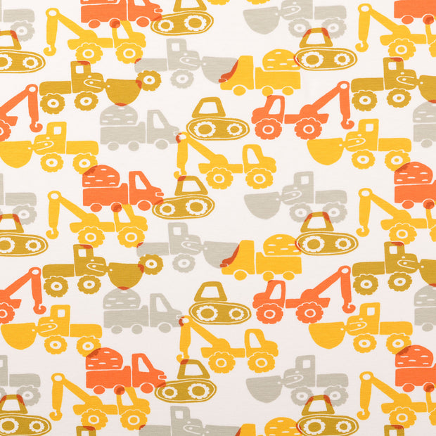 Jersey fabric Cars Brique