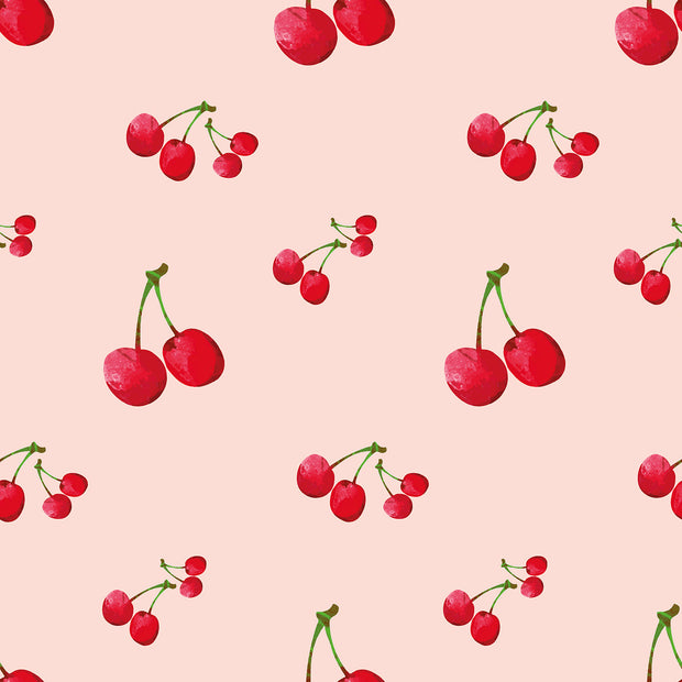 Aqua Protect (waterproof) fabric Cherries Light Pink