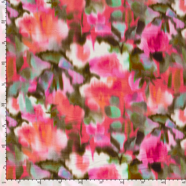Viscosa Jersey tela Abstracto Rosa