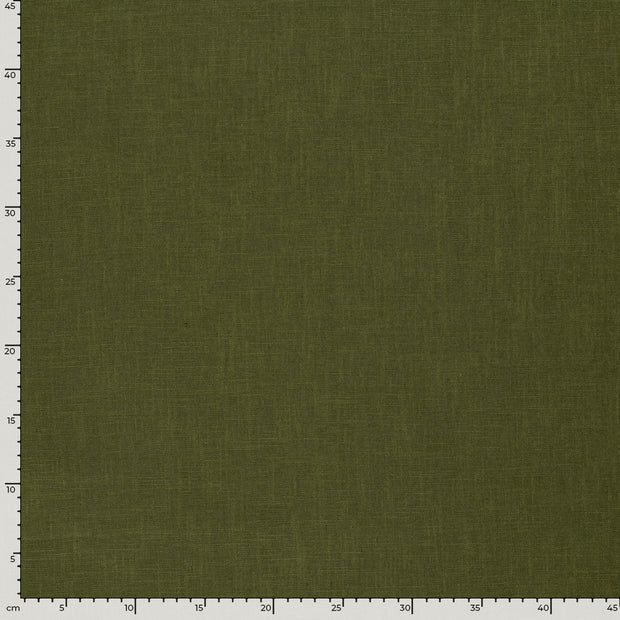 Linen fabric Unicolour Khaki Green