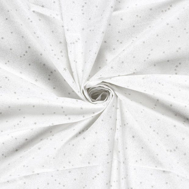 Cotton Poplin fabric Grey glitter print 