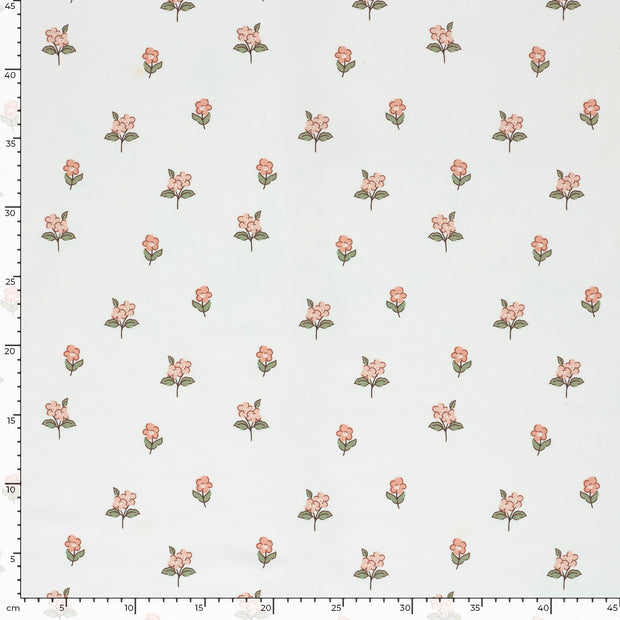 Jersey fabric Flowers Off White