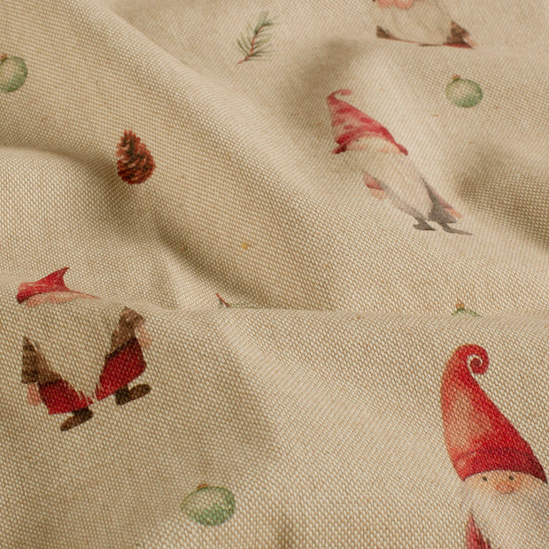 Linen Look fabric Christmas trees Beige
