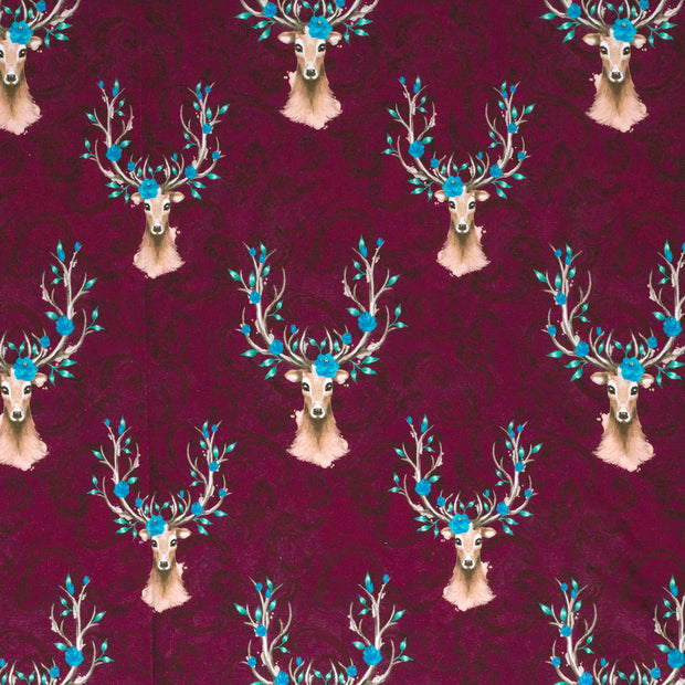 French Terry fabric Wine red 