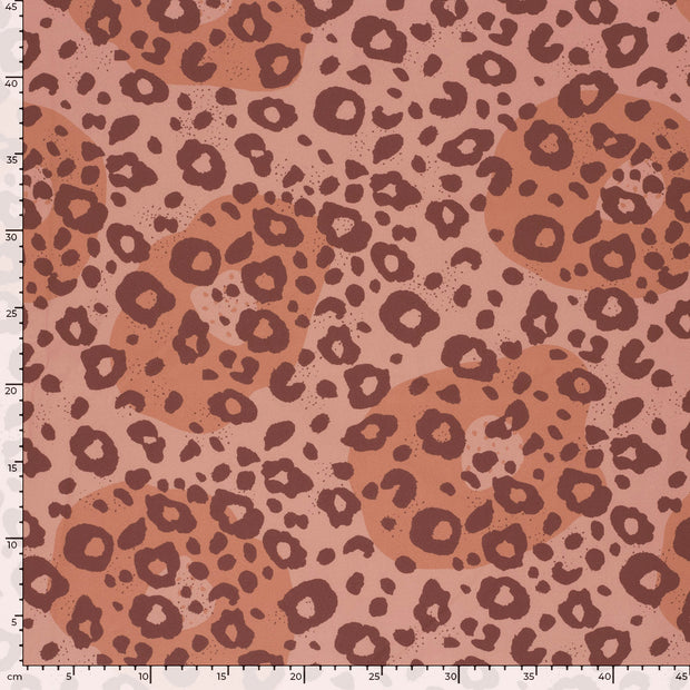 Softshell fabric Leopards Salmon