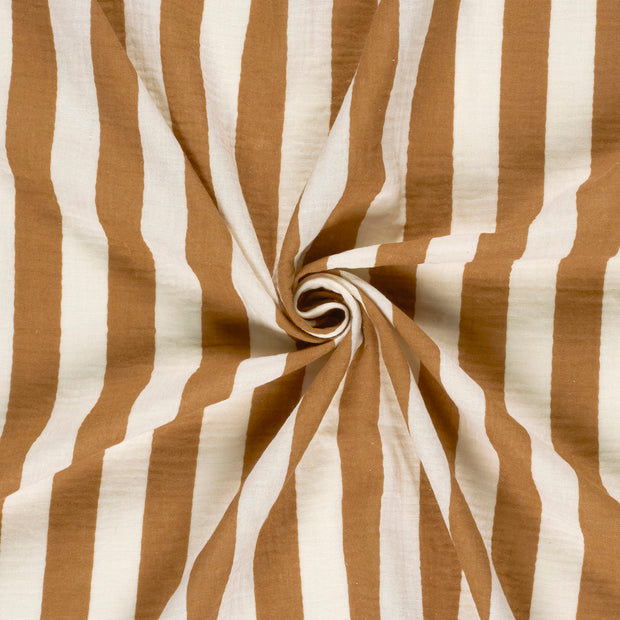 Muslin fabric Brique printed 