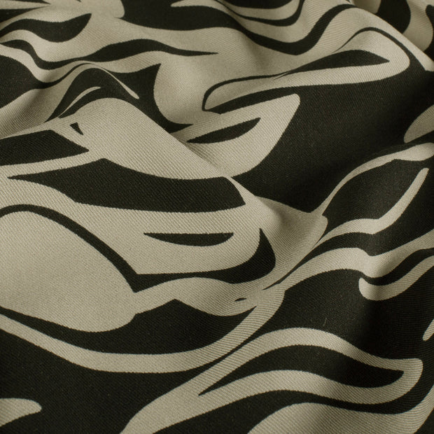 Viscose Twill fabric Abstract Black