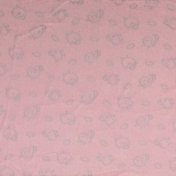 Nicky velours fabric Sheep Pink