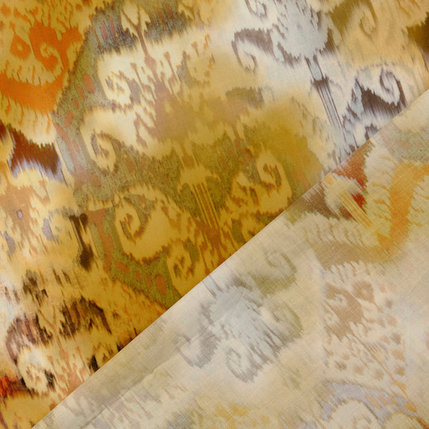 Voile fabric Brown digital printed 