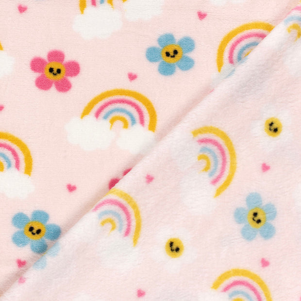 Coral Fleece fabric Rainbow printed 