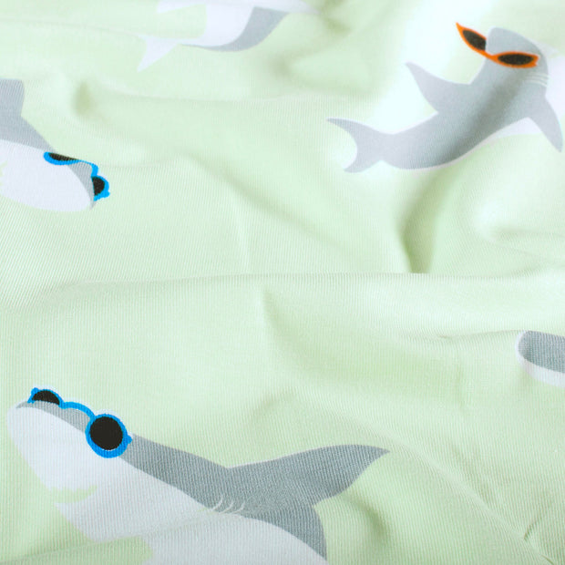 Jersey fabric Sharks Mint