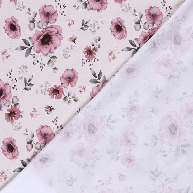 Jersey fabric Flowers digital printed 